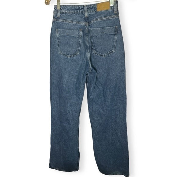 Zara Crossover Waist Extra High Rise Wide Leg Z1975 Full Length Tailor Jeans - Picture 8 of 10